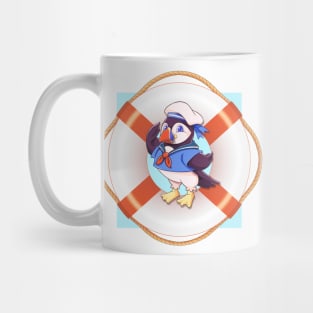 Puffin Sailor (Background) Mug